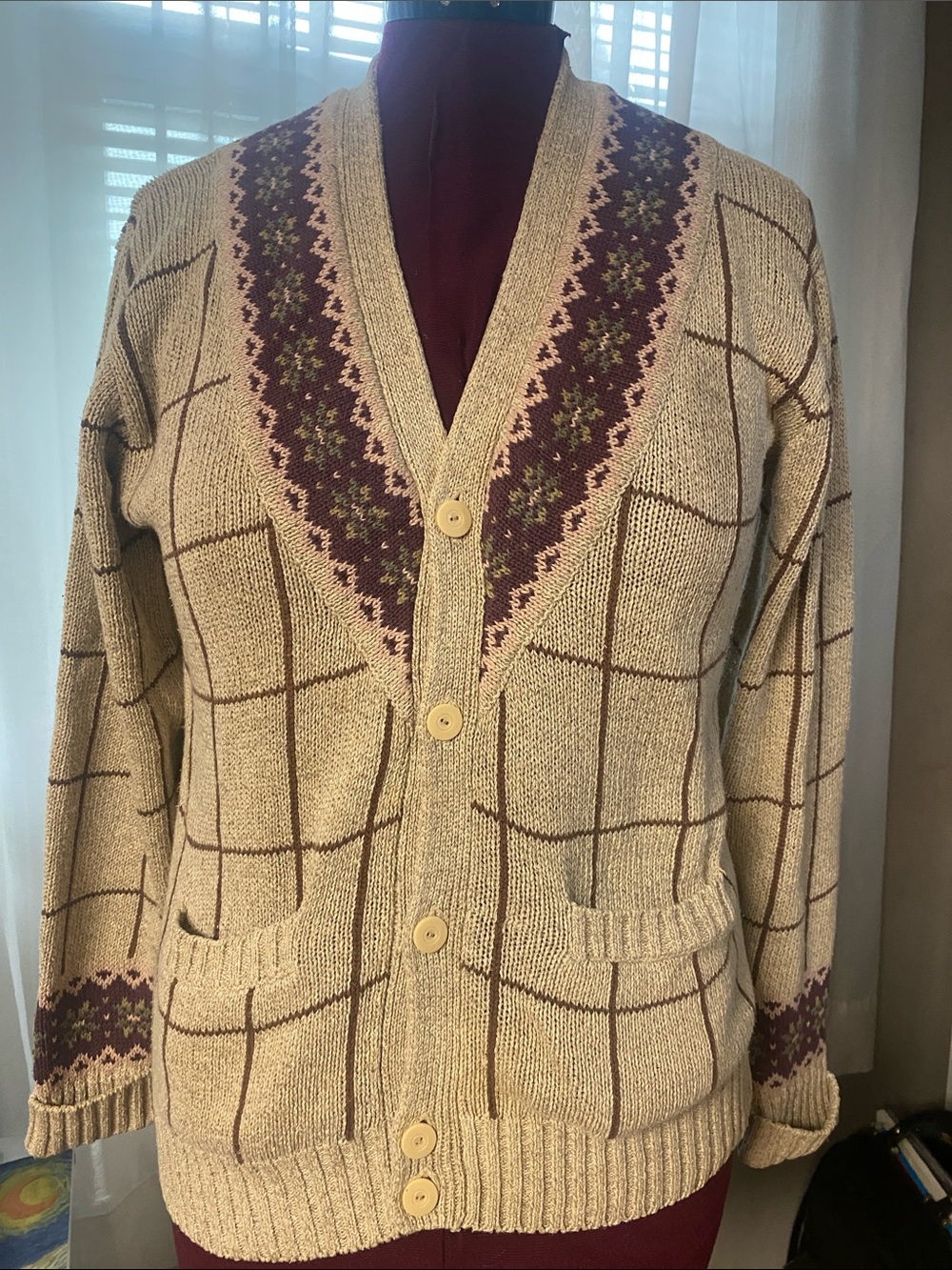 Vintage 80s Polo Ralph Lauren Cotton Linen Cardigan Sweater
